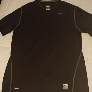 Nike Black Short Sleeve Dri-FIT Athletic Tee with Gray Accents